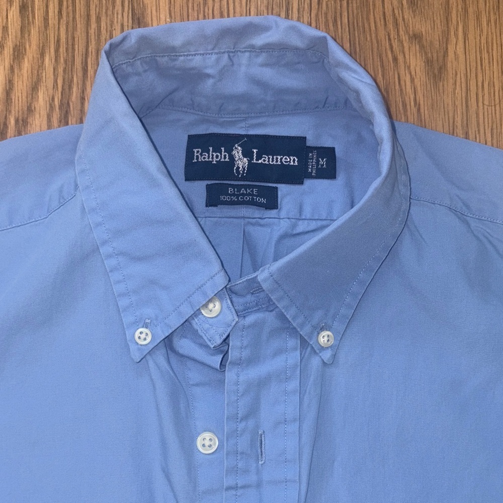 Polo by Ralph Lauren Men's Light Blue Button Down Shirt size Medium - Picture 3 of 5